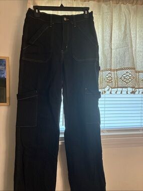 Arizona Jean Company Black Wide Leg Cargo Jeans